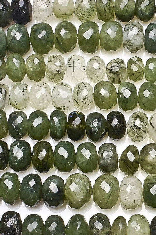 Green Rutile Green Rondelle Faceted Natural Beads