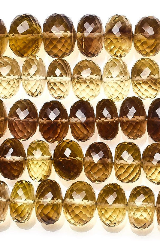 Lemon Quartz Yellow Rondelle Faceted Natural Beads