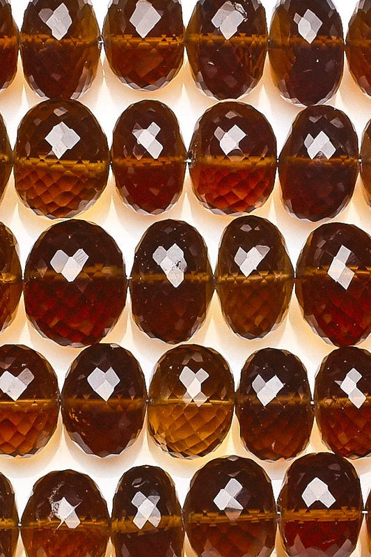 Lemon Citrine Dark Brown Rondelle Faceted Natural Beads