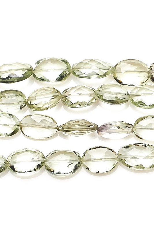 Green Amethyst Green Oval Faceted Natural Beads