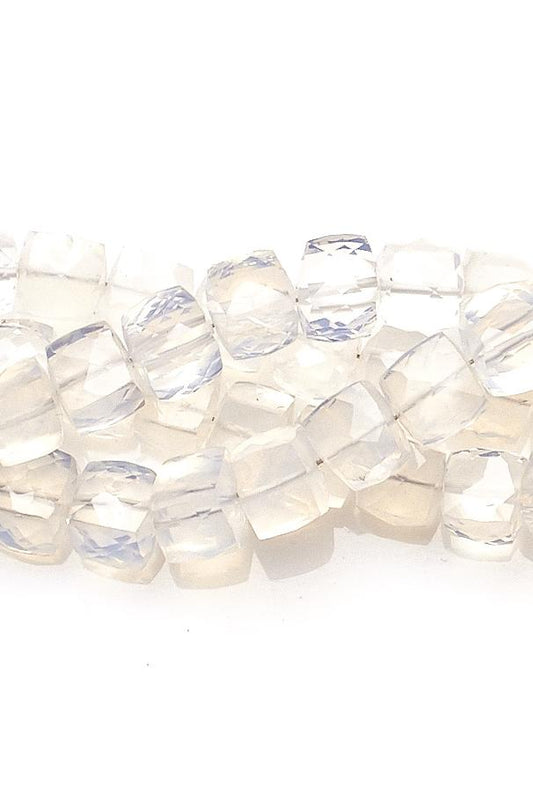 Crystal Quartz Clear Cube Faceted Natural Beads