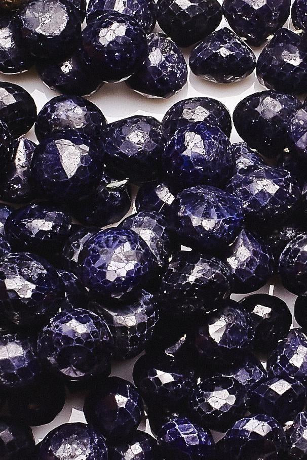 Sodalite Dark Blue Onion Faceted Natural Beads