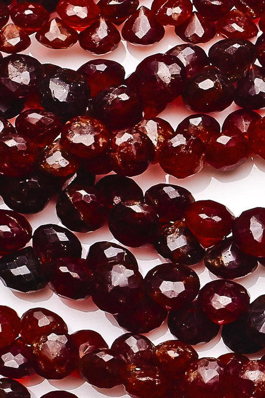 Hexonite Dark Orange Onion Faceted Natural Beads