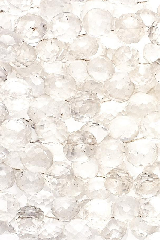 Crystal Quartz Clear Onion Faceted Natural Beads