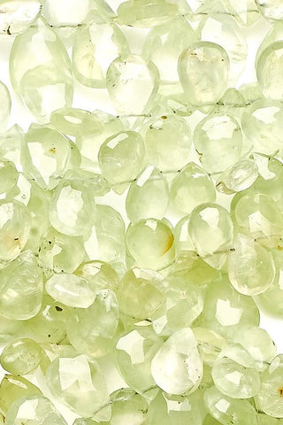 Prehnite Light Green Pear Faceted Natural Beads