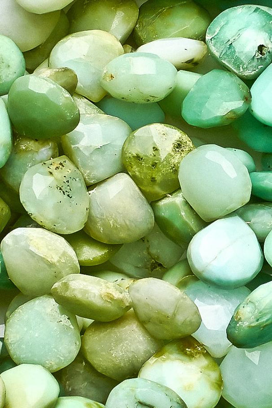 Opal Mix Green Heart Faceted Natural Beads