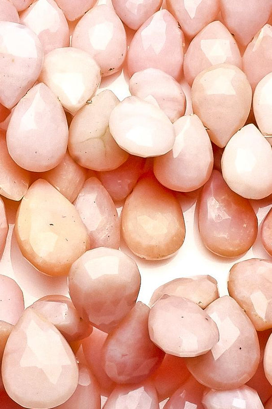Pink Opal Pink Pear Faceted Natural Beads