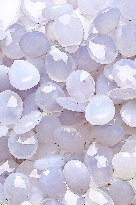 Chalcedony Sky Blue Pear Faceted Natural Beads