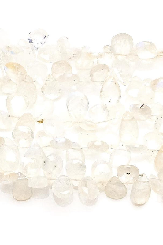 Moonstone White Pear Faceted Natural Beads