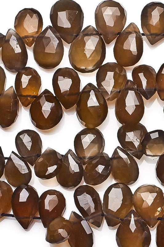 Grey Moonstone Grey Pear Faceted Natural Beads