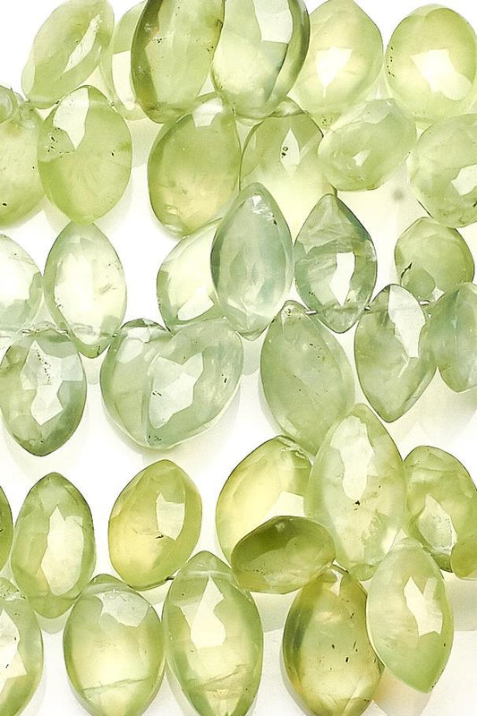 Prehnite Green Marquise Faceted Natural Beads