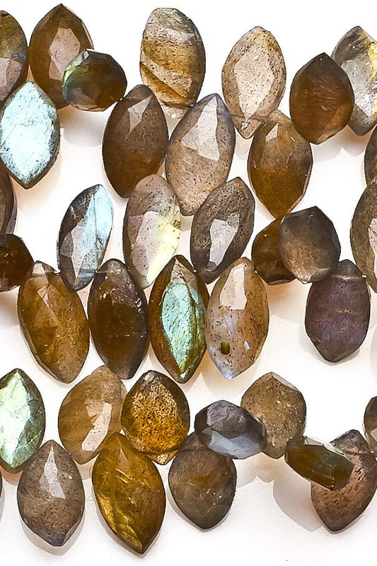 Labradorite Grey Marquise Faceted Natural Beads