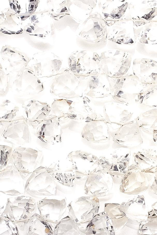 Crystal Quartz Clear Pyramid Faceted Natural Beads