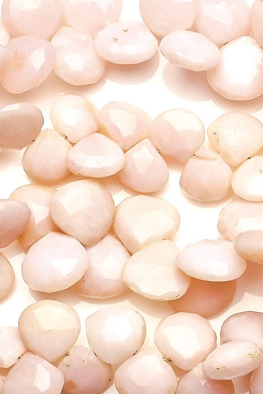 Opal Pink Heart Faceted Natural Beads