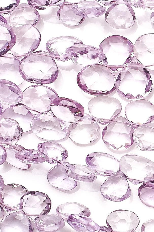 Pink Amethyst Pink Heart Faceted Natural Beads