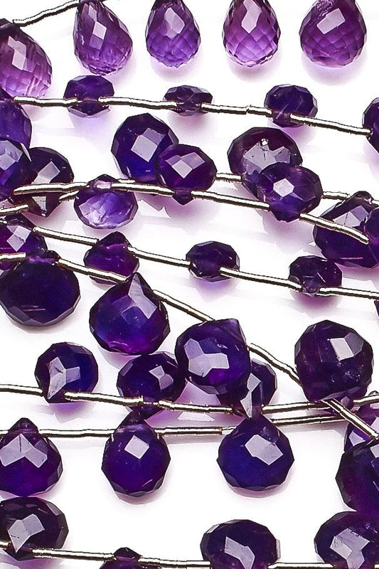 Amethyst Blue Heart Faceted Natural Beads