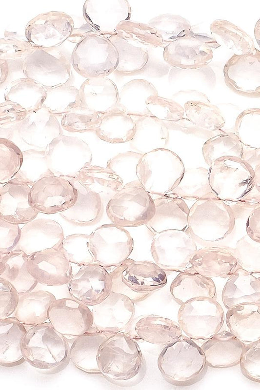 Rose Quartz Pink Heart Faceted Natural Beads
