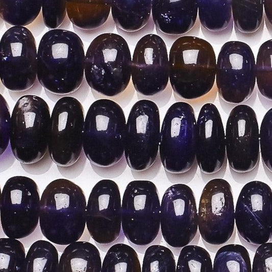Iolite Blue Rondelle Smooth Natural Beads