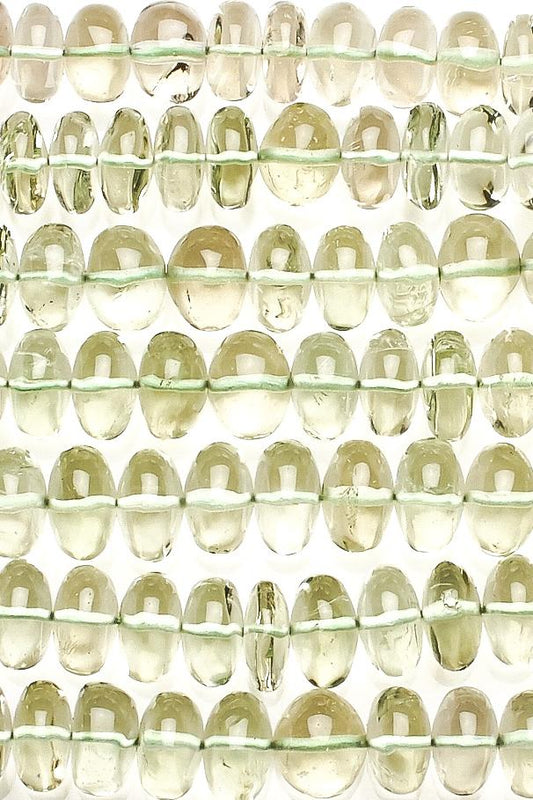 Green Amethyst Green Rondelle Smooth Natural Beads