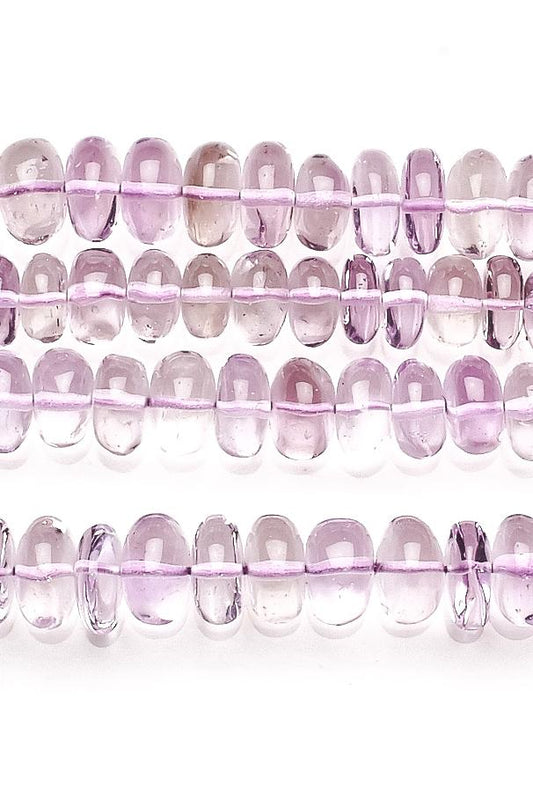 Pink Amethyst Pink Rondelle Smooth Natural Beads