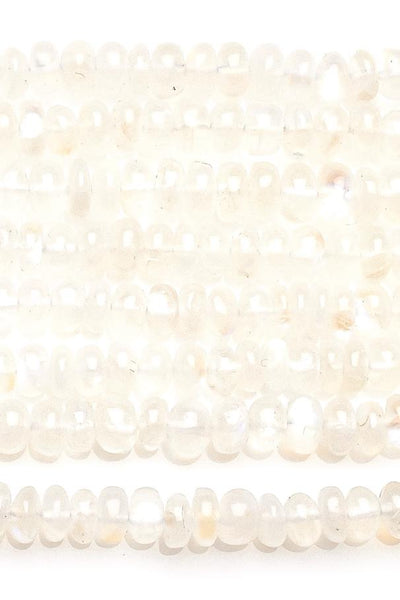 Moonstone White Rondelle Smooth Natural Beads