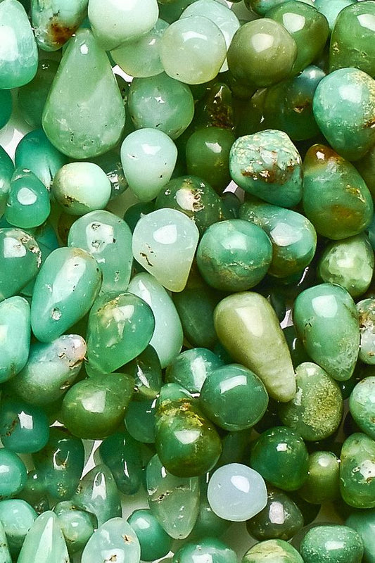 Chrysoprase Green Drop Smooth Natural Beads