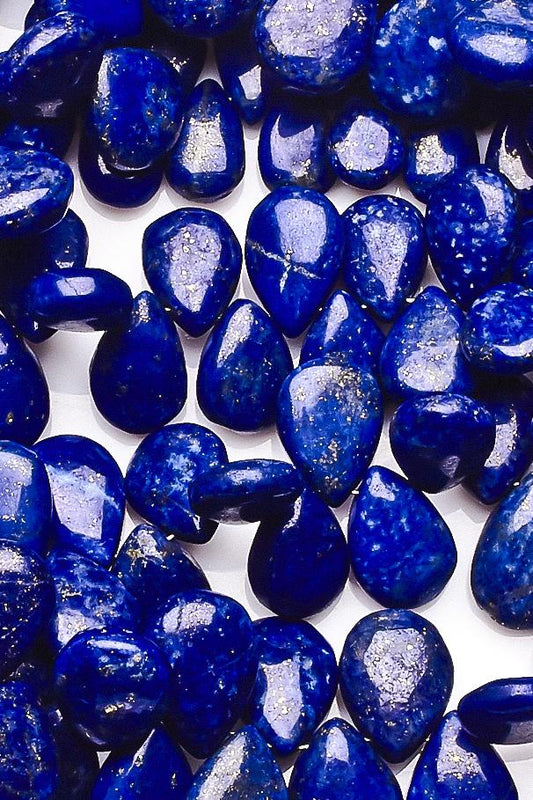 Lapis Lazuli Blue Pear Smooth Natural Beads