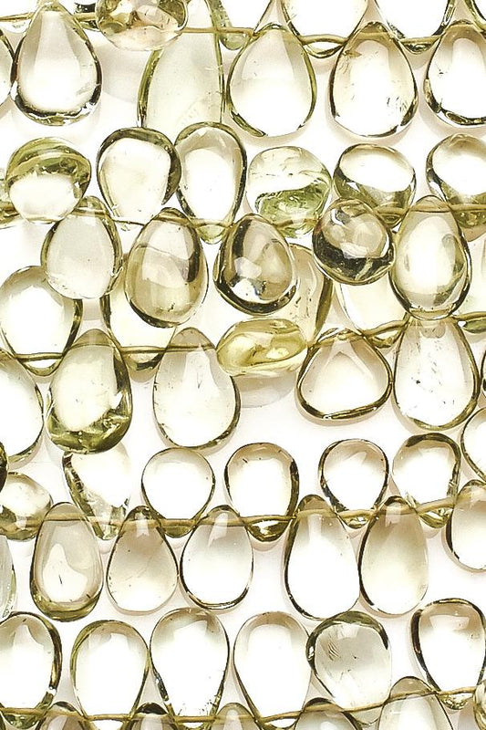 Green Amethyst Green Pear Smooth Natural Beads