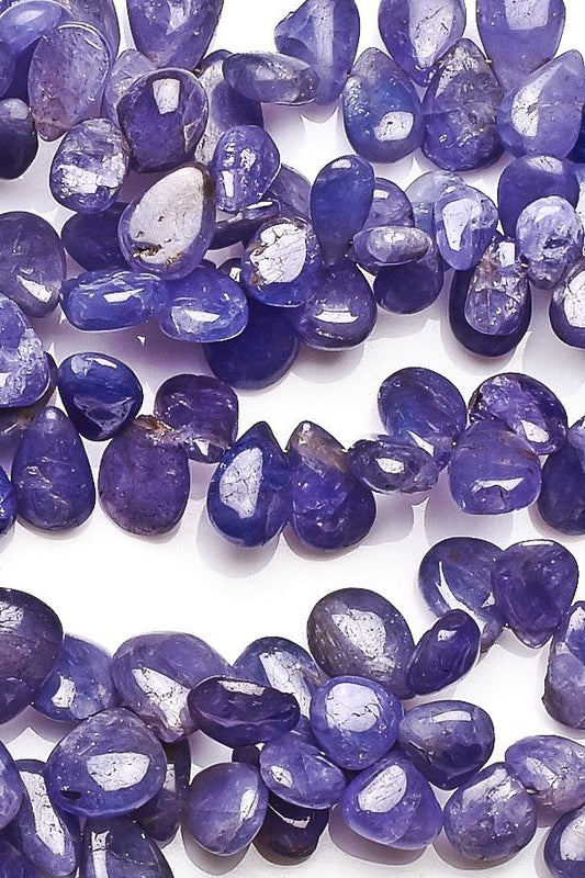 Tanzanite Purple Pear Smooth Natural Beads