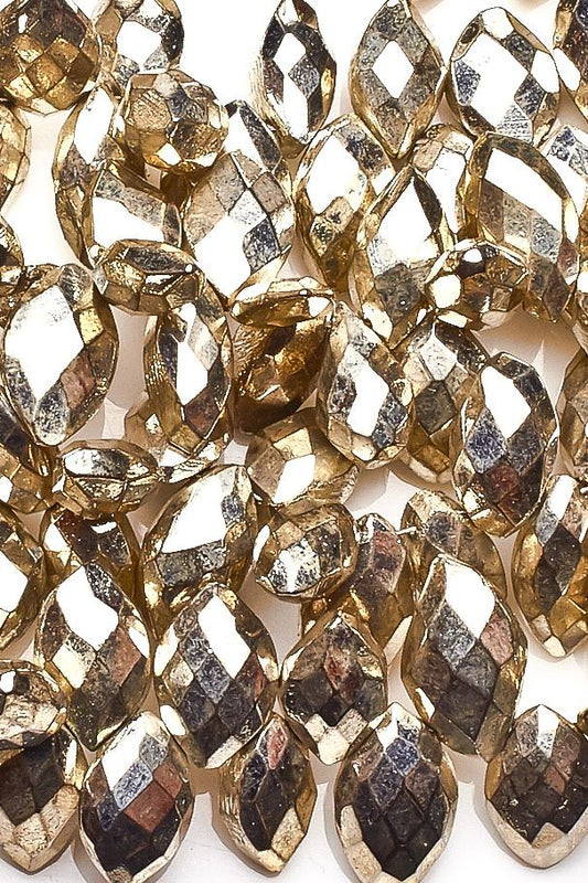 Pyrite Silver Marquise Faceted Coating Beads