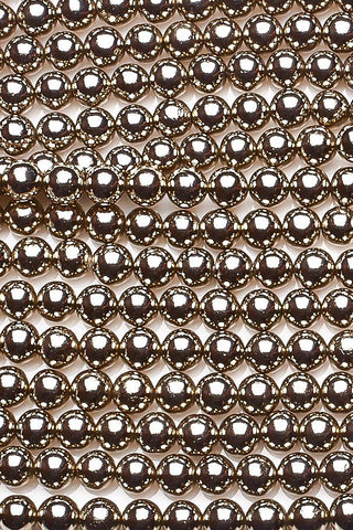 Pyrite Silver Round Smooth Coating Beads
