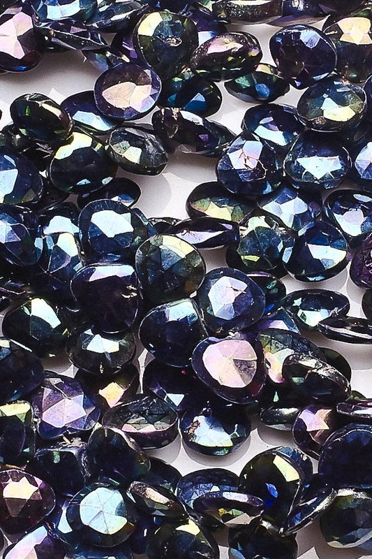 Black Spinel Shine Heart Faceted Coating Beads