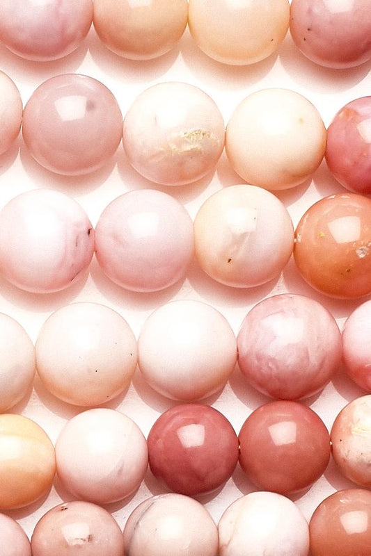 Pink Opal Pink Rondelle Smooth Natural Beads