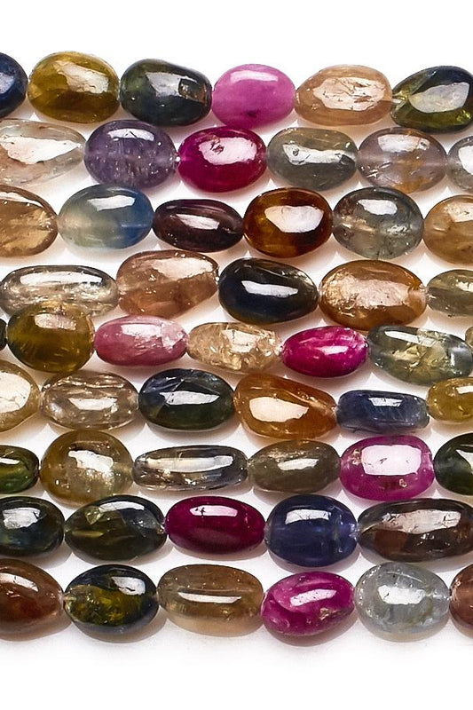 Sapphire Multi Oval Smooth Natural Beads