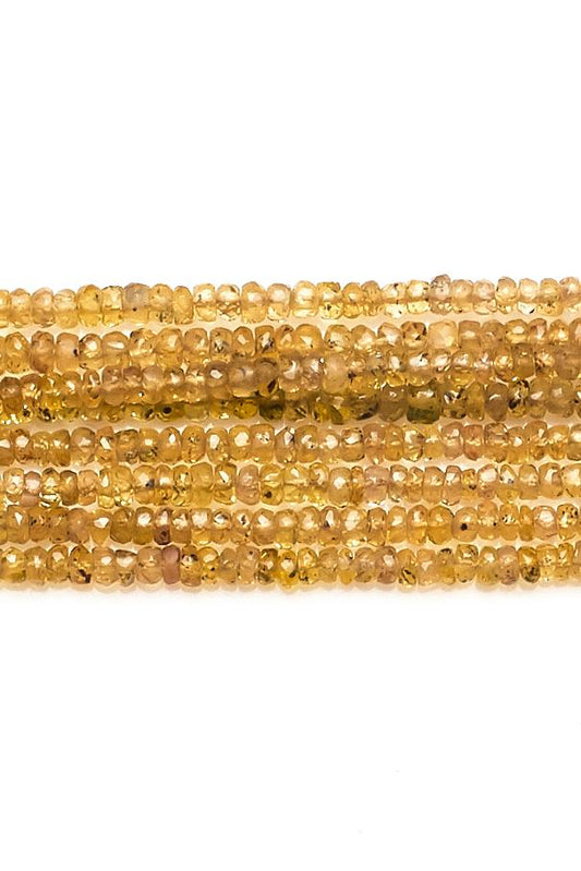 Sapphire Yellow Rondelle Faceted Natural Beads