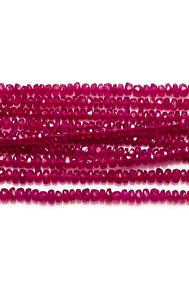 Ruby Red Rondelle Faceted Glass Filling Beads