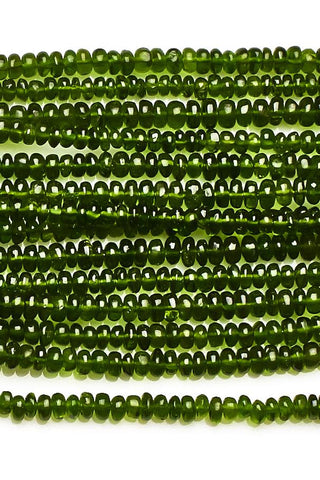 Chrome Diopside  Green Rondelle Smooth Natural Beads