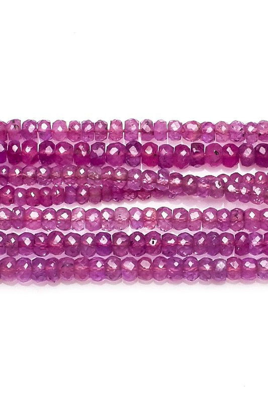 Pink Sapphire Pink Rondelle Faceted Beads