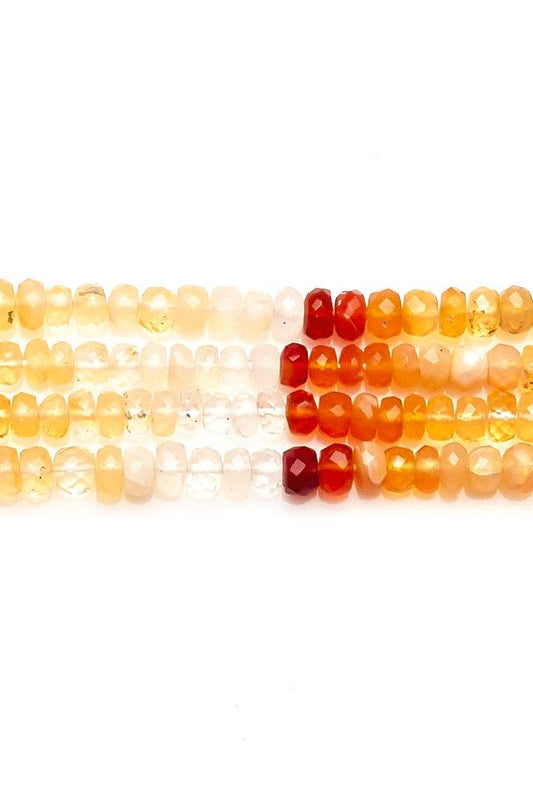 Mexican Opal Orange Rondelle Faceted Natural Beads
