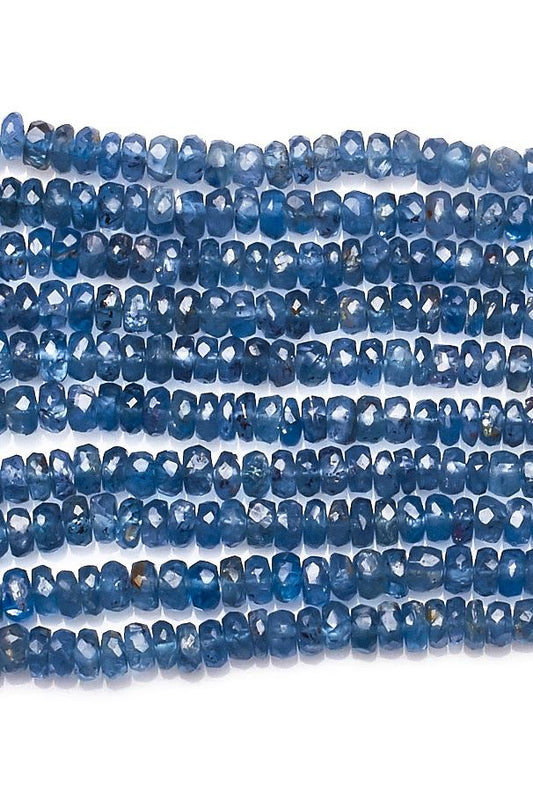 Blue Kyanite Blue Rondelle Faceted Natural Beads