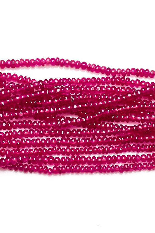 Ruby Red Rondelle Smooth Glass Filling Beads