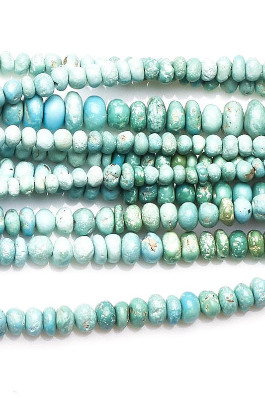 Turquoise Blue Rondelle Smooth Natural Beads