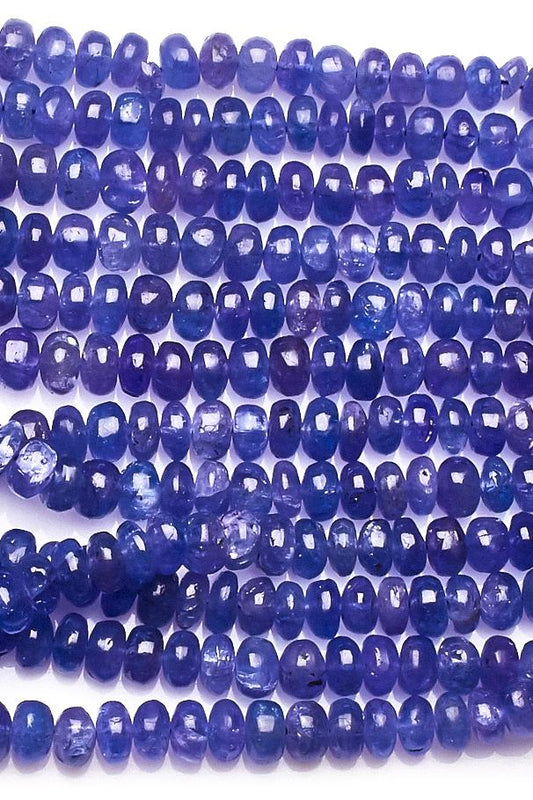 Tanzanite Blue Rondelle Smooth Natural Beads