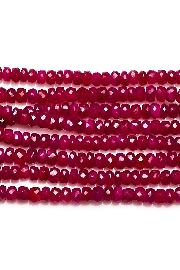 Ruby Red Rondelle Faceted Dyed Beads