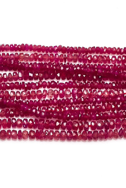 Sapphire Pink Rondelle Faceted Natural Beads