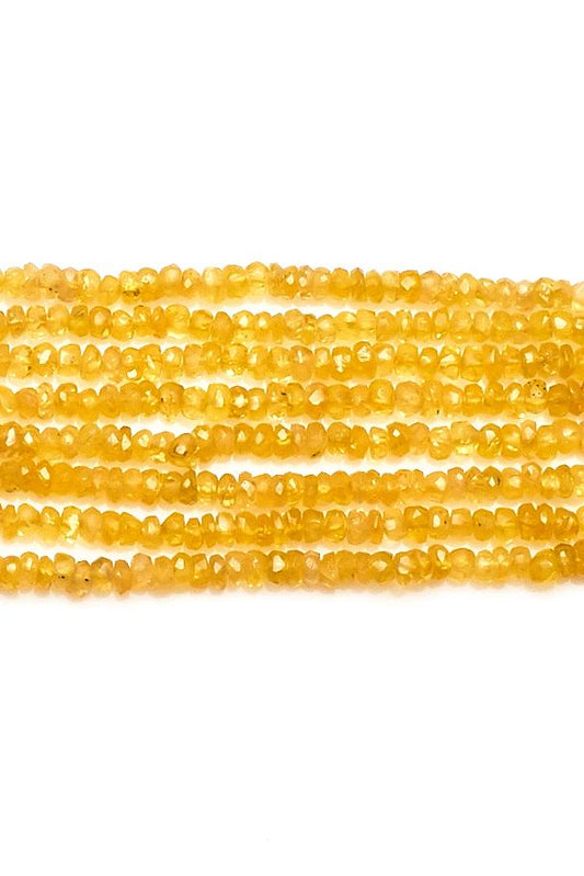 Yellow Sapphire Yellow Rondelle Faceted Natural Beads