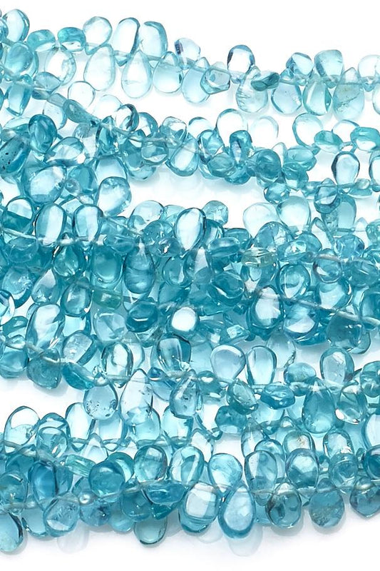 Chalcedony Blue Drop Faceted Natural Beads