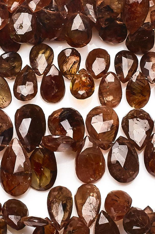 Indosolite Brown Pear Faceted Natural Beads