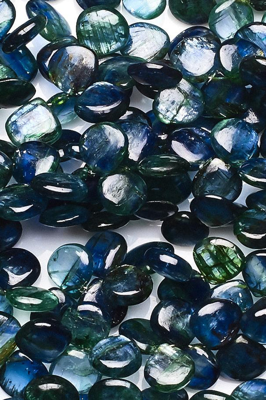 Kyanite Blue Heart Smooth Heat Treated Beads