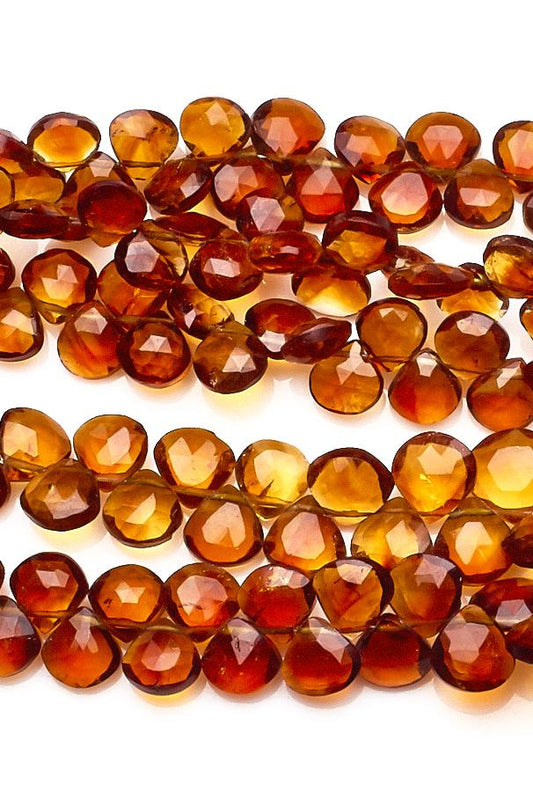 Citrine Brown Heart Faceted Natural Beads